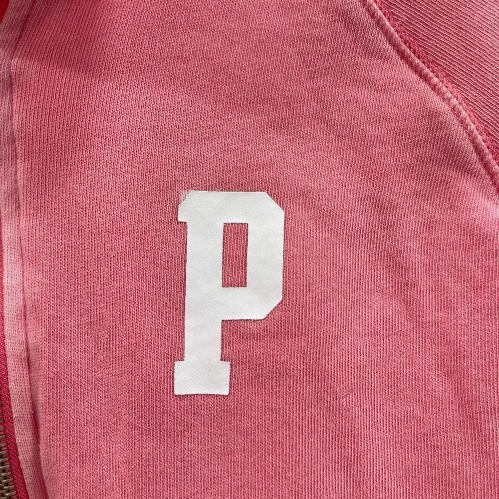 Pink VS Half-Zip Sweatshirt Long Sleeve Spell Out